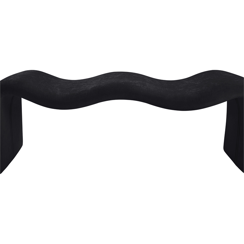 Meridian Furniture Willow Black Chenille Fabric Bench