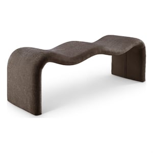 Meridian Furniture Willow Brown Chenille Fabric Bench