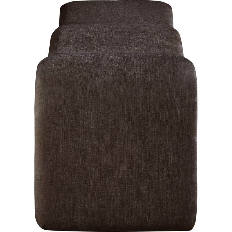 Meridian Furniture Willow Brown Chenille Fabric Bench