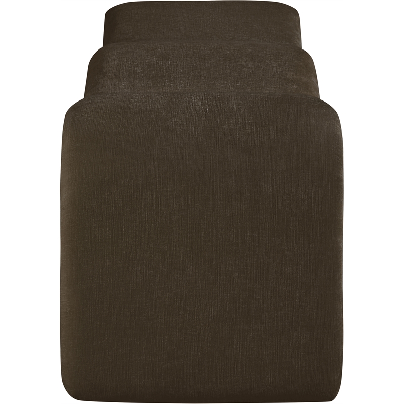 Meridian Furniture Willow Brown Chenille Fabric Bench