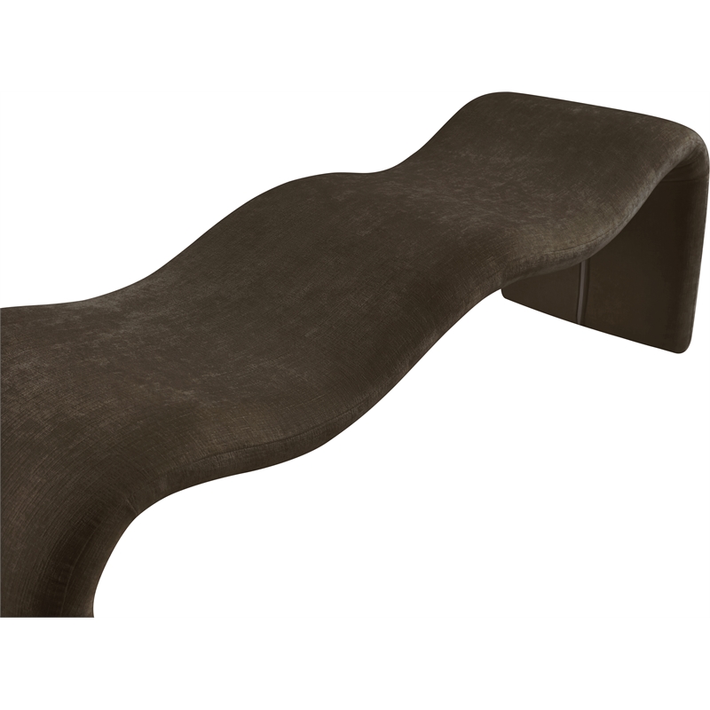 Meridian Furniture Willow Brown Chenille Fabric Bench