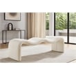 Meridian Furniture Willow Cream Chenille Fabric Bench