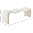 Meridian Furniture Willow Cream Chenille Fabric Bench
