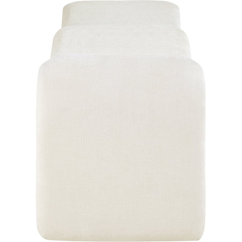 Meridian Furniture Willow Cream Chenille Fabric Bench