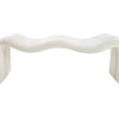 Meridian Furniture Willow Cream Chenille Fabric Bench