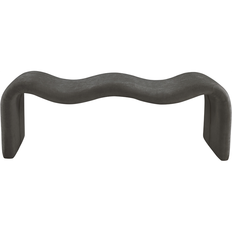 Meridian Furniture Willow Grey Chenille Fabric Bench