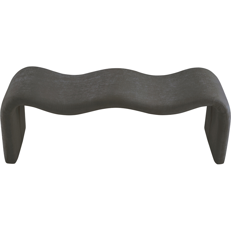 Meridian Furniture Willow Grey Chenille Fabric Bench