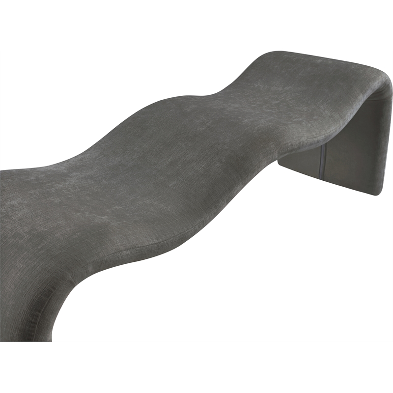 Meridian Furniture Willow Grey Chenille Fabric Bench