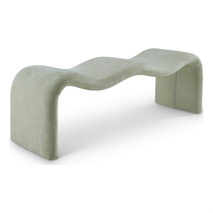 Meridian Furniture Willow Mint Chenille Fabric Bench