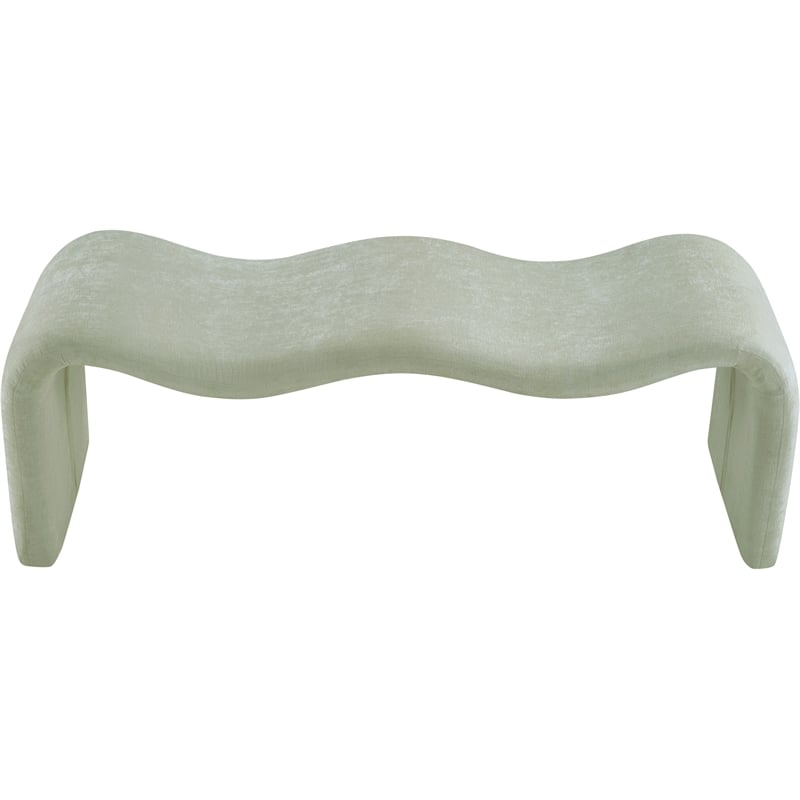 Meridian Furniture Willow Mint Chenille Fabric Bench