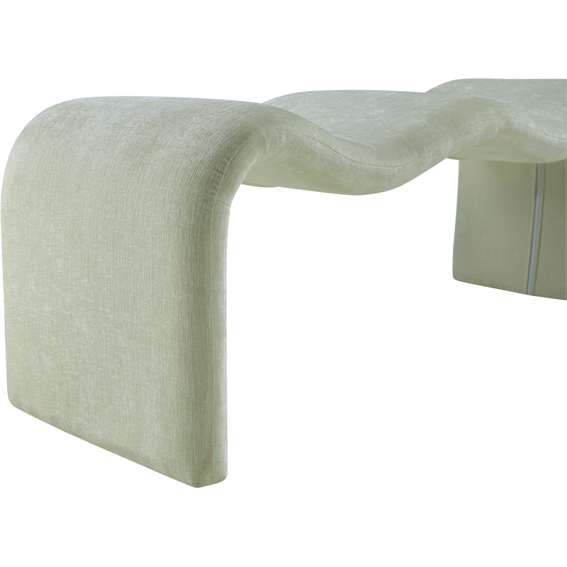 Meridian Furniture Willow Mint Chenille Fabric Bench