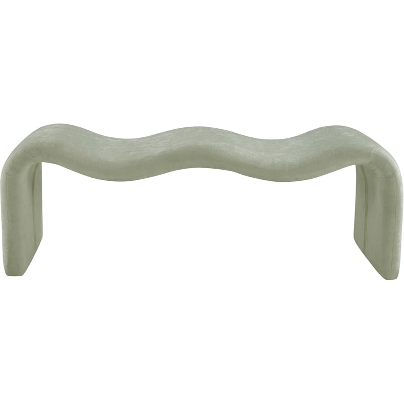 Meridian Furniture Willow Mint Chenille Fabric Bench