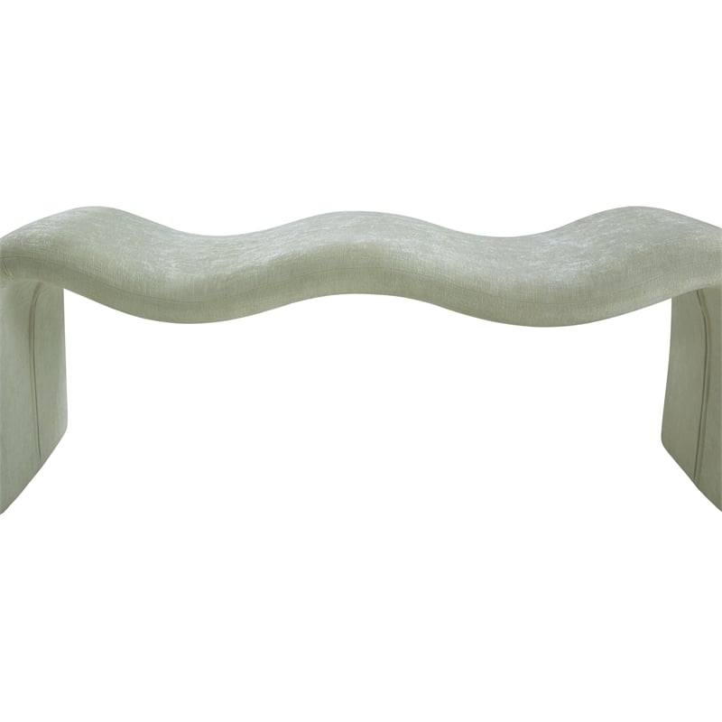 Meridian Furniture Willow Mint Chenille Fabric Bench