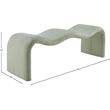 Meridian Furniture Willow Mint Chenille Fabric Bench