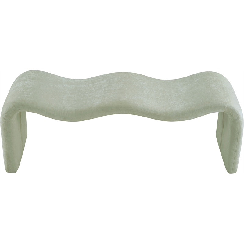 Meridian Furniture Willow Mint Chenille Fabric Bench