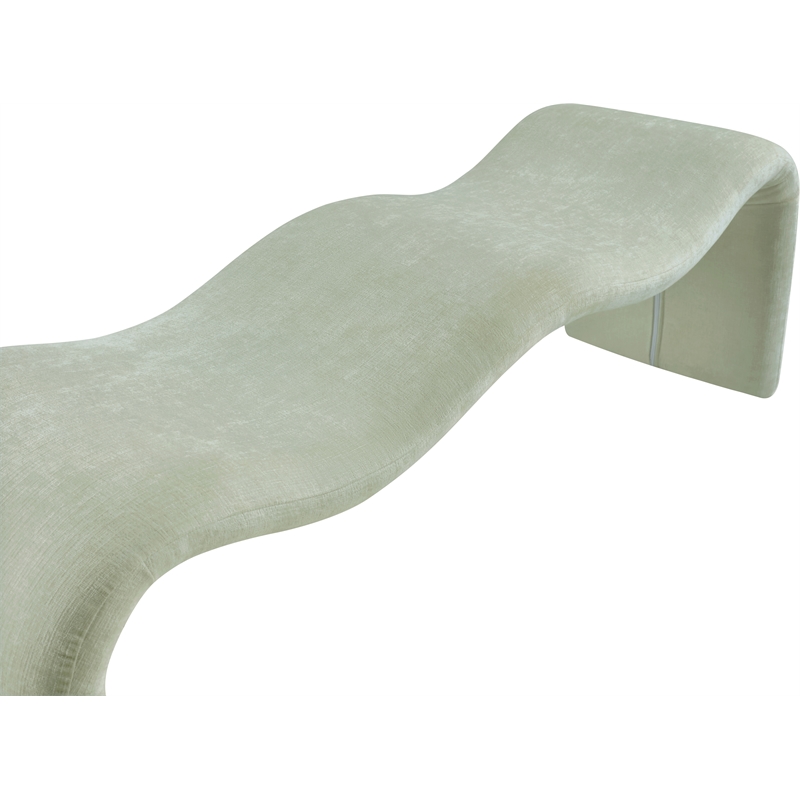 Meridian Furniture Willow Mint Chenille Fabric Bench