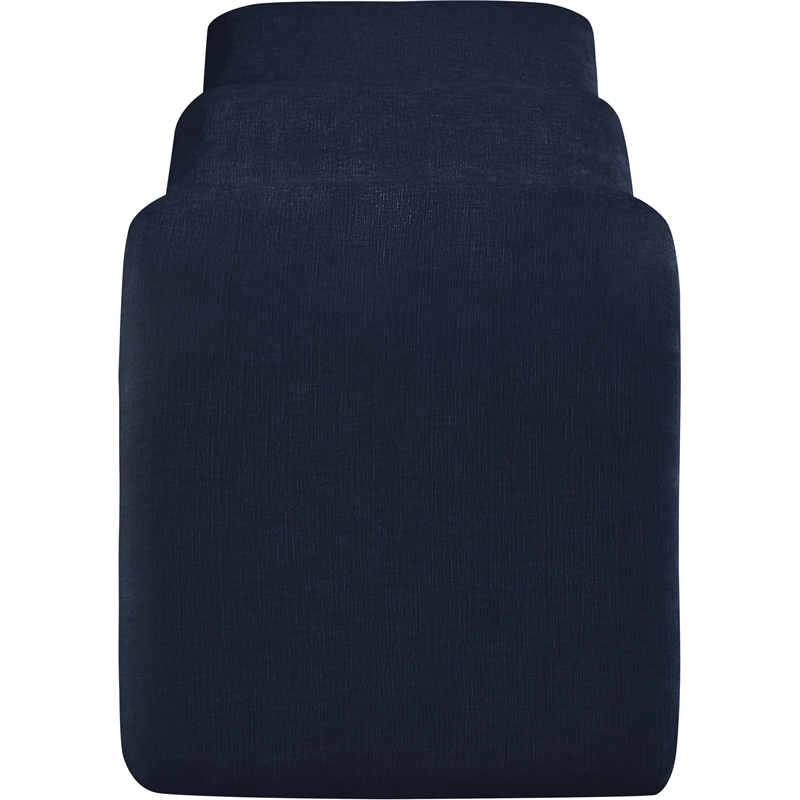 Meridian Furniture Willow Navy Chenille Fabric Bench
