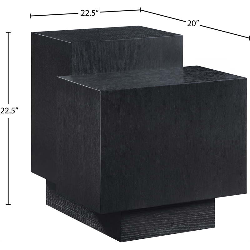 Meridian Furniture Mateo Black Oak Veneer / MDF End Table