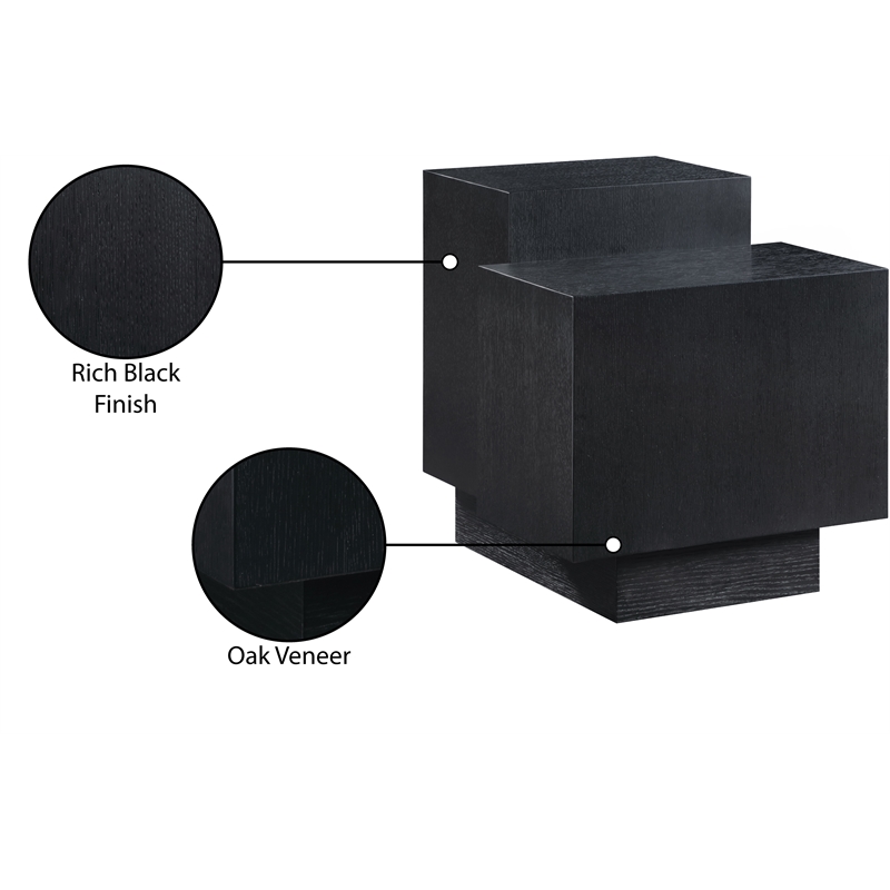 Meridian Furniture Mateo Black Oak Veneer / MDF End Table