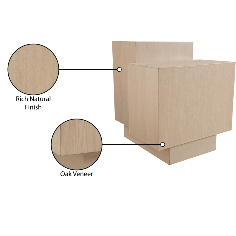 Meridian Furniture Mateo Natural Oak Veneer / MDF End Table