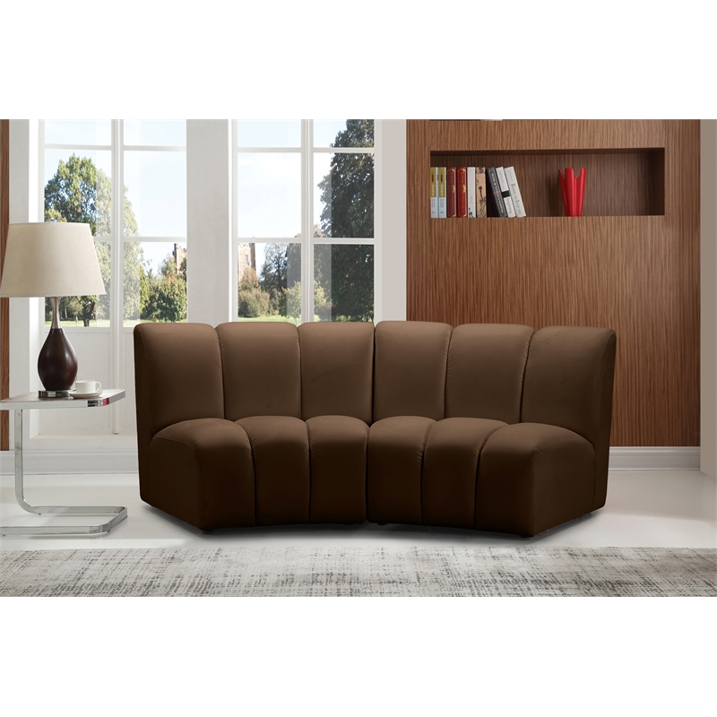 Meridian Furniture Infinity Brown Velvet 2pc. Modular Sectional