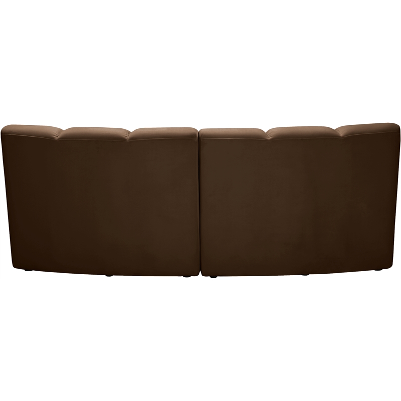 Meridian Furniture Infinity Brown Velvet 2pc. Modular Sectional