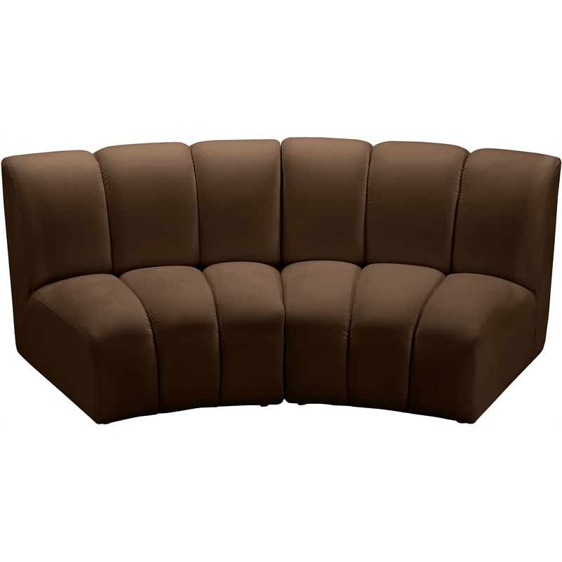 Meridian Furniture Infinity Brown Velvet 2pc. Modular Sectional