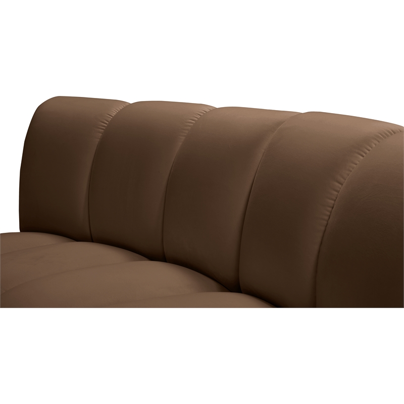 Meridian Furniture Infinity Brown Velvet 2pc. Modular Sectional