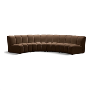 Meridian Furniture Infinity Brown Velvet 4pc. Modular Sectional