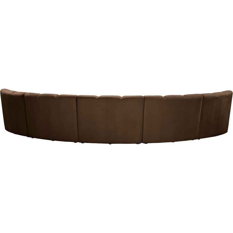 Meridian Furniture Infinity Brown Velvet 5pc. Modular Sectional