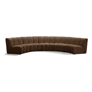 Meridian Furniture Infinity Brown Velvet 5pc. Modular Sectional
