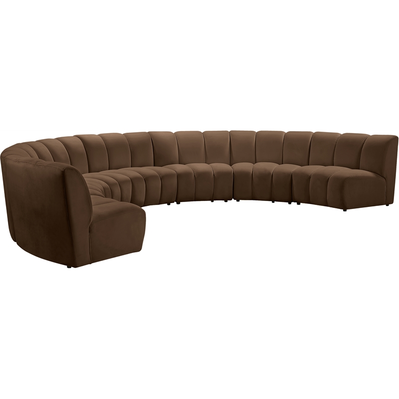 Meridian Furniture Infinity Brown Velvet 7pc. Modular Sectional