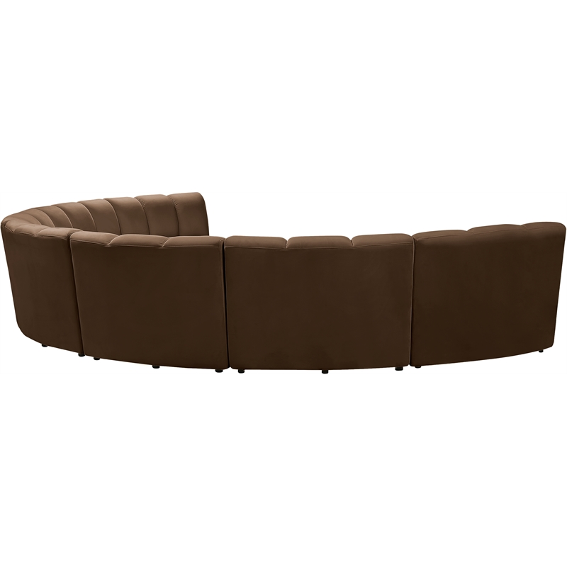 Meridian Furniture Infinity Brown Velvet 7pc. Modular Sectional