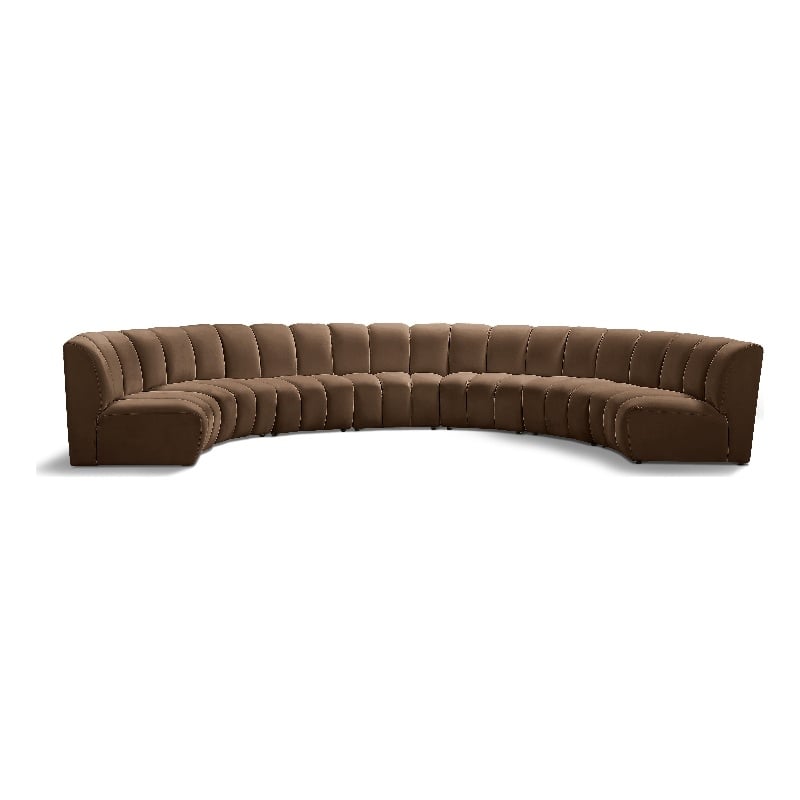 Meridian Furniture Infinity Brown Velvet 7pc. Modular Sectional