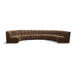 Meridian Furniture Infinity Brown Velvet 7pc. Modular Sectional
