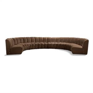 Meridian Furniture Infinity Brown Velvet 8pc. Modular Sectional