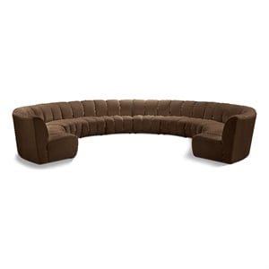 Meridian Furniture Infinity Brown Velvet 10pc. Modular Sectional