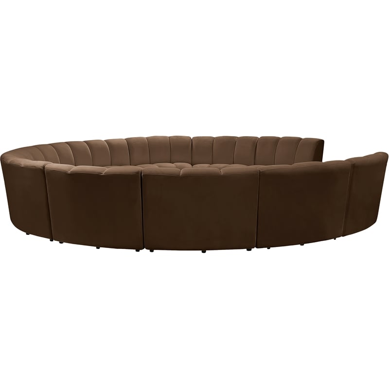 Meridian Furniture Infinity Brown Velvet 11pc. Modular Sectional