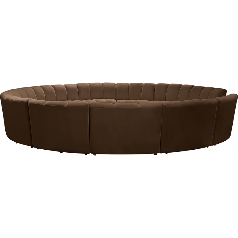 Meridian Furniture Infinity Brown Velvet 12pc. Modular Sectional