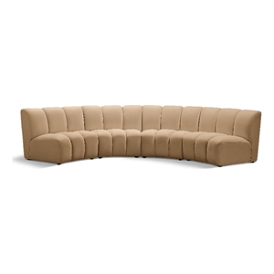 Meridian Furniture Infinity Camel Velvet 4pc. Modular Sectional