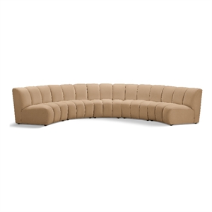 Meridian Furniture Infinity Camel Velvet 5pc. Modular Sectional