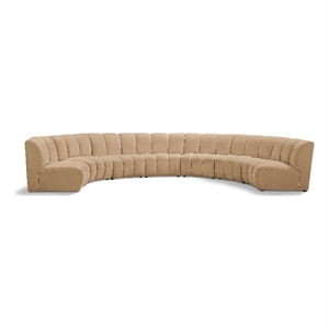 Meridian Furniture Infinity Camel Velvet 7pc. Modular Sectional