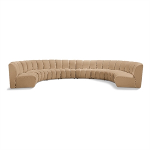 Meridian Furniture Infinity Camel Velvet 8pc. Modular Sectional