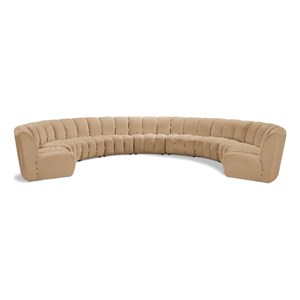 Meridian Furniture Infinity Camel Velvet 9pc. Modular Sectional