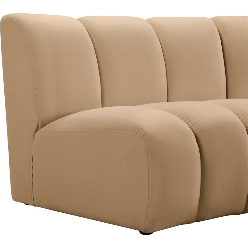 Meridian Furniture Infinity Camel Velvet 10pc. Modular Sectional