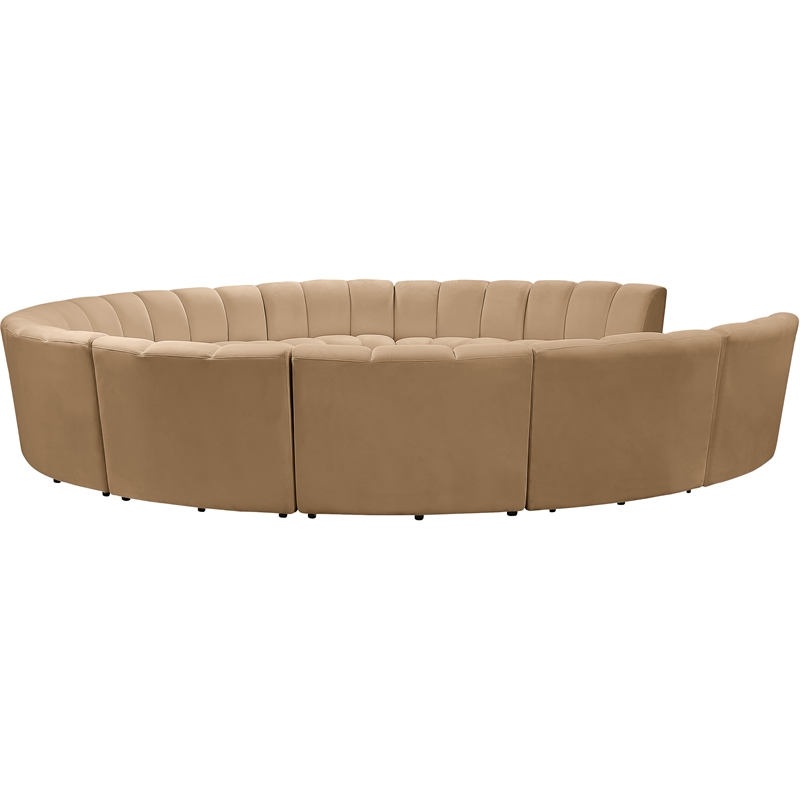 Meridian Furniture Infinity Camel Velvet 11pc. Modular Sectional