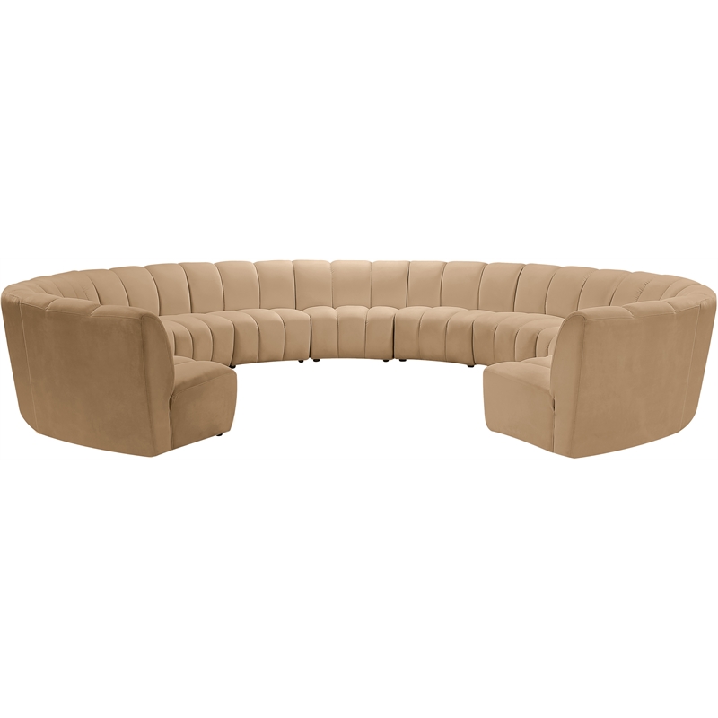 Meridian Furniture Infinity Camel Velvet 11pc. Modular Sectional