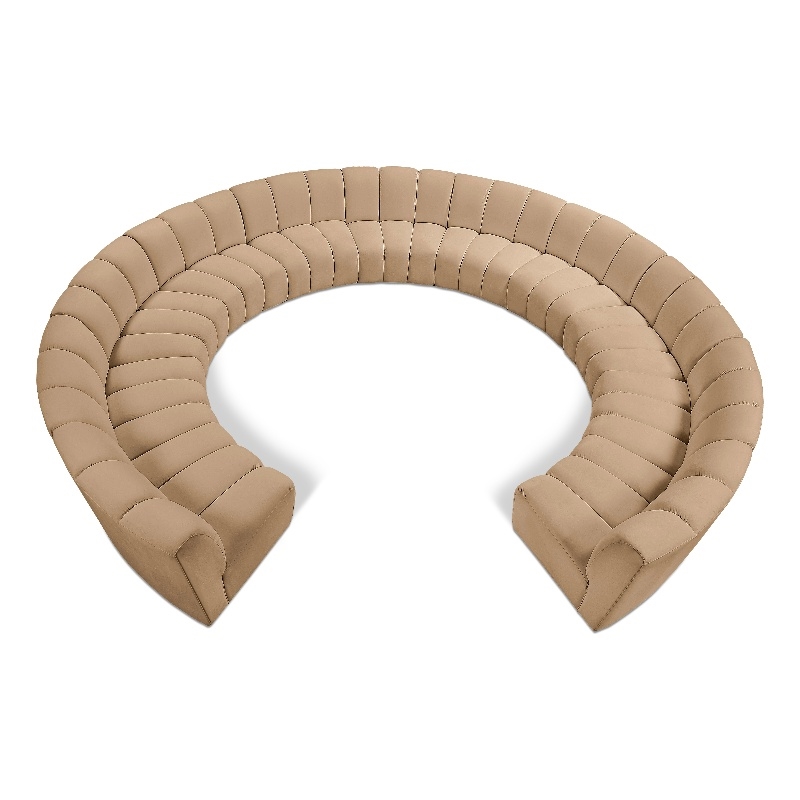 Meridian Furniture Infinity Camel Velvet 11pc. Modular Sectional