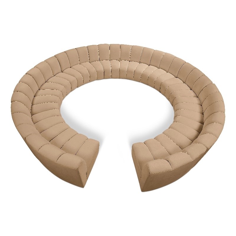 Meridian Furniture Infinity Camel Velvet 12pc. Modular Sectional