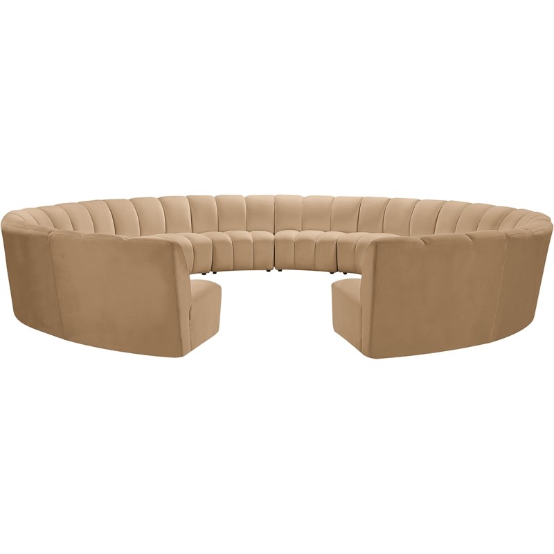 Meridian Furniture Infinity Camel Velvet 12pc. Modular Sectional